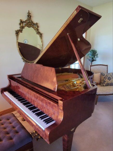 A piano in a customer's living room